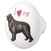 I Liebe mein Neufundland Keramikknauf (Rechts)