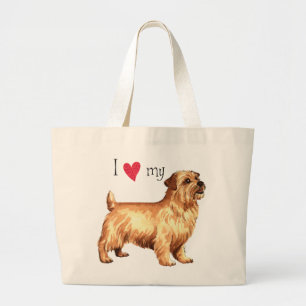 I Liebe mein Norfolk-Terrier Jumbo Stoffbeutel