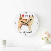 I Liebe mein norwegisches Buhund Große Wanduhr (Zuhause)