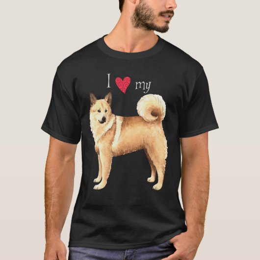 I Liebe mein norwegisches Buhund T-Shirt (Vorderseite)