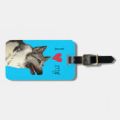 I Liebe mein norwegisches Elkhound Gepäckanhänger (Vorderseite horizontal)