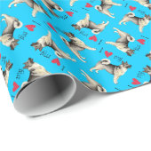 I Liebe mein norwegisches Elkhound Geschenkpapier (Rolleneckpunkt)