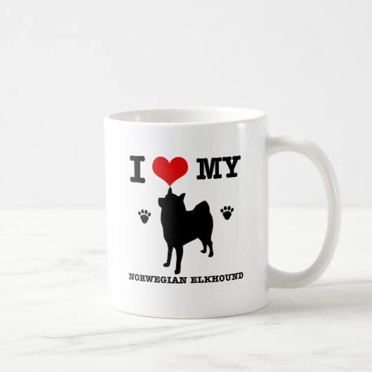 I Liebe mein norwegisches Elkhound Kaffeetasse (Rechts)