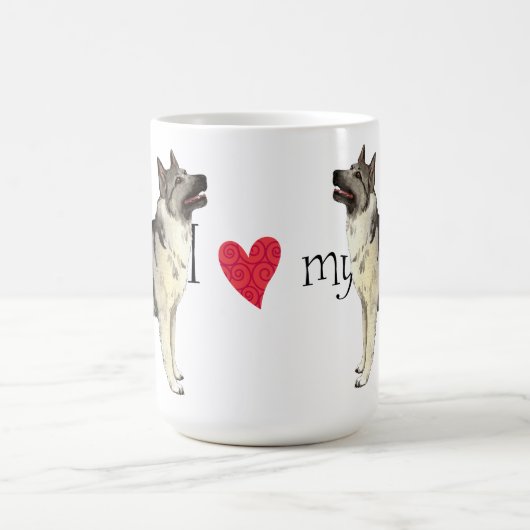 I Liebe mein norwegisches Elkhound Kaffeetasse (Mittel)