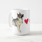 I Liebe mein norwegisches Elkhound Kaffeetasse (Vorderseite Links)