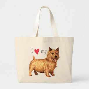 I Liebe mein Norwich-Terrier Jumbo Stoffbeutel