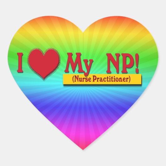 I LIEBE MEIN NP VALENTINE - Krankenpfleger Herz-Aufkleber (Vorderseite)