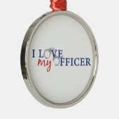 I Liebe mein Offizier Silbernes Ornament (Rechts)