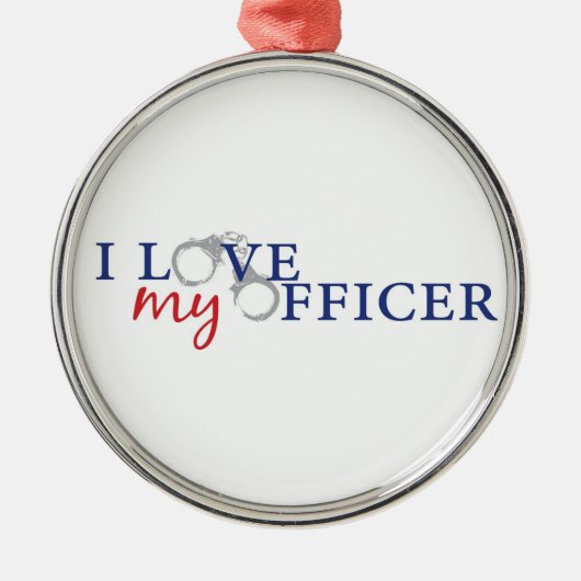 I Liebe mein Offizier Silbernes Ornament (Vorne)