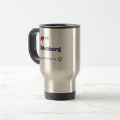 I Liebe mein Oldenburg (männliches Pferd) Reisebecher (Vorderseite Links)