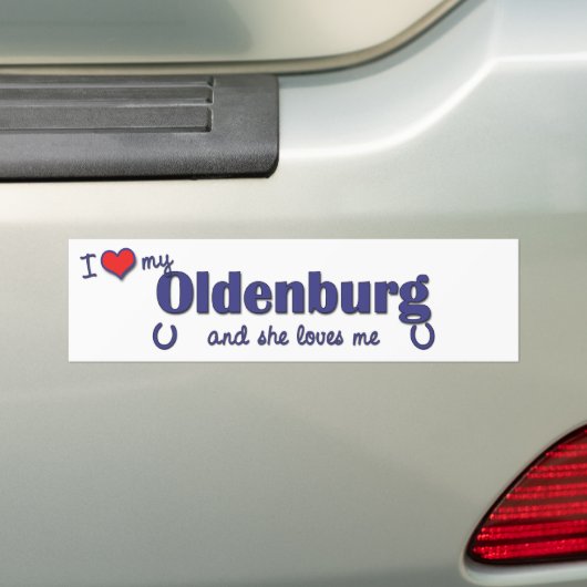 I Liebe mein Oldenburg (weibliches Pferd) Autoaufkleber (Auf Auto)