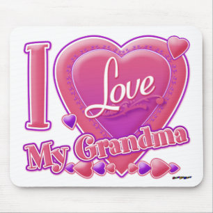 I Liebe Mein Oma rosa/lila - Herz Mousepad