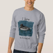 I Liebe Mein Opa Lake Bird Foto Schwarz-weiß Duck Sweatshirt (Vorderseite)