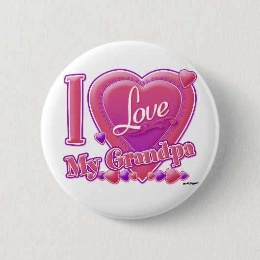 I Liebe Mein Opa rosa/lila - Herz Button (Vorderseite)