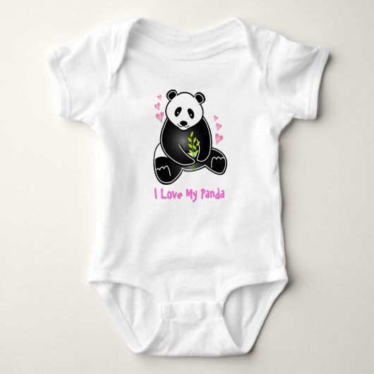 I Liebe mein Panda Baby Strampler (Vorderseite)