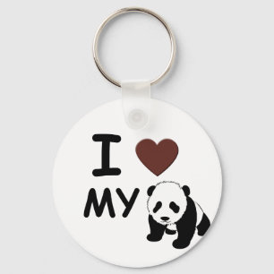I LIEBE MEIN PANDA SCHLÜSSELANHÄNGER