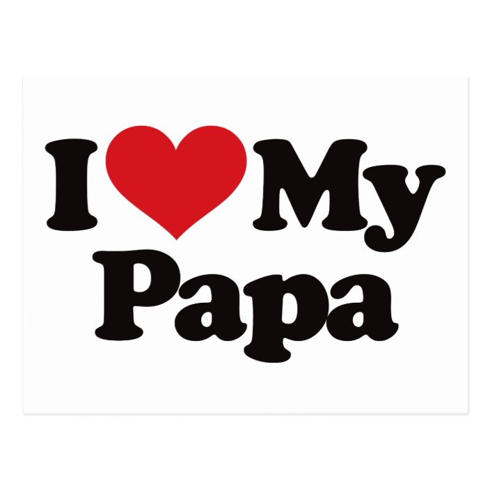 I Liebe mein Papa Postkarte Zazzle.de