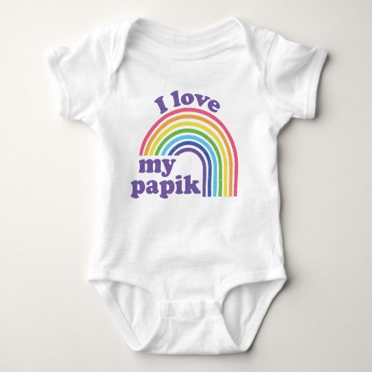 I Liebe Mein Papik - Niedlicher Regenbogen Baby Strampler (Vorderseite)