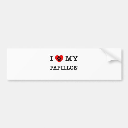 I LIEBE MEIN PAPILLON AUTOAUFKLEBER (Vorne)
