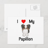 I Liebe Mein Papillon (Bild) Postkarte (Vorne/Hinten)