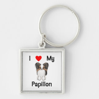 I Liebe mein Papillon (Bild) Schlüsselanhänger