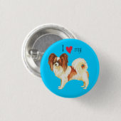 I Liebe mein Papillon Button (Vorne & Hinten)