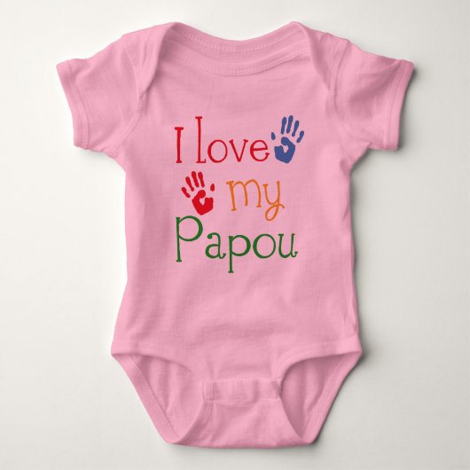 I Liebe mein Papou (Handprints) Baby Strampler (Vorderseite)