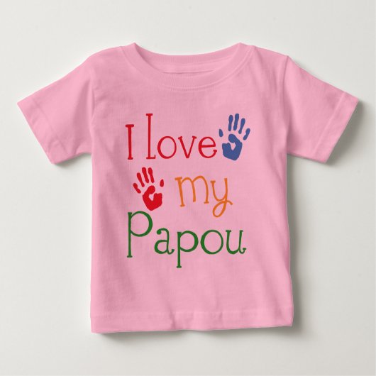 I Liebe mein Papou (Handprints) Baby T-shirt (Vorderseite)
