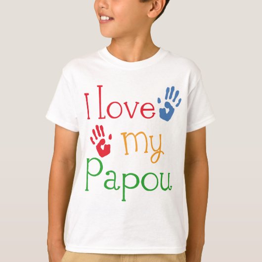 I Liebe mein Papou (Handprints) T-Shirt (Vorderseite)