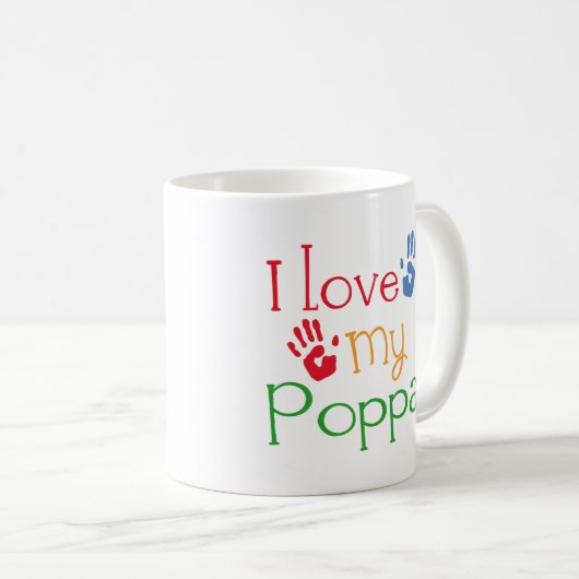 I Liebe mein Pappa (Handprints) Kaffeetasse (VorderseiteRechts)