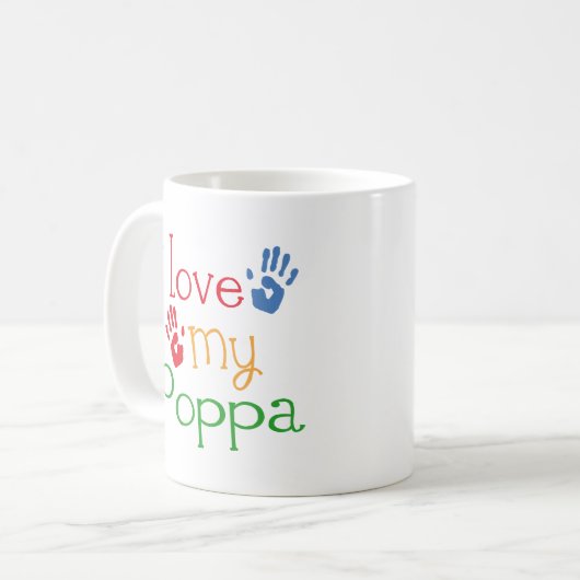 I Liebe mein Pappa (Handprints) Kaffeetasse (Vorderseite Links)
