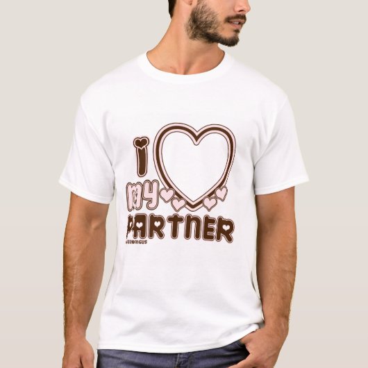 I Liebe Mein Partner Custom T - Shirt in BROWN (Vorderseite)