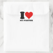 I LIEBE MEIN PASTOR QUADRATISCHER AUFKLEBER (Tasche)