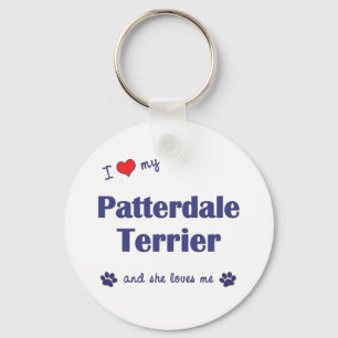 I Liebe mein Patterdale Terrier (weiblicher Hund) Schlüsselanhänger