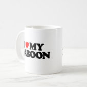 I LIEBE MEIN PAVIAN KAFFEETASSE (Vorderseite Links)