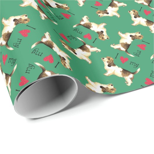 I Liebe mein PBGV Geschenkpapier (Rolleneckpunkt)