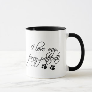 I Liebe mein Pelz Patient-mit Tatzendrucken Tasse
