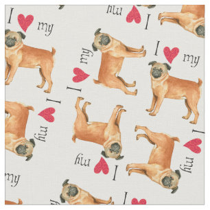 I Liebe mein Petit Brabancon Stoff