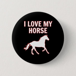 I Liebe Mein Pferd T Shirt Niedlich Reiten Eque Button