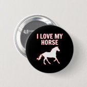 I Liebe Mein Pferd T Shirt Niedlich Reiten Eque Button (Vorne & Hinten)
