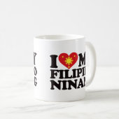 I Liebe mein philippinischer Ninang Kaffeetasse (VorderseiteRechts)