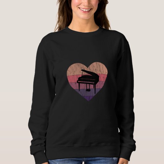 I Liebe Mein Piano Grand Piano Sweatshirt (Vorderseite)