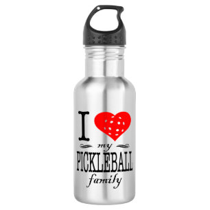I Liebe mein Pickleball Familien-Sprichwort Edelstahlflasche