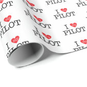 I Liebe Mein Pilot Geschenkpapier (Rolleneckpunkt)