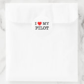 I Liebe mein PILOT Runder Aufkleber (Tasche)