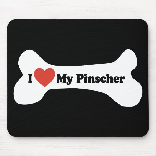 I Liebe mein Pinscher - Hundeknochen Mousepad (Vorne)