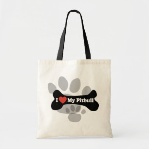 I Liebe mein Pitbull - Hundeknochen Tragetasche