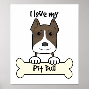 I Liebe mein Pitbull Poster