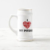 I LIEBE MEIN PITBULL STEIN BIERGLAS (Links)