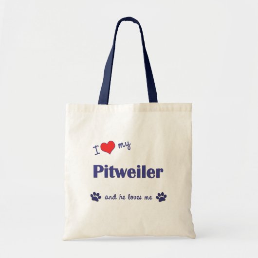 I Liebe mein Pitweiler (männlicher Hund) Tragetasche (Vorne)